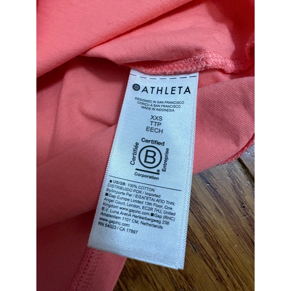 Athleta Women Peach Orange Cotton Muscle Tank Top Sleeveless Crop XXS - Picture 4 of 6